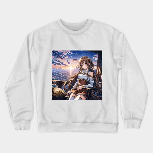 asuna sunset Crewneck Sweatshirt by WabiSabi Wonders